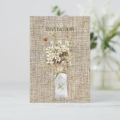 beige wilde bloem hippie bohemian burlap bruiloft kaart (Staand voorkant)