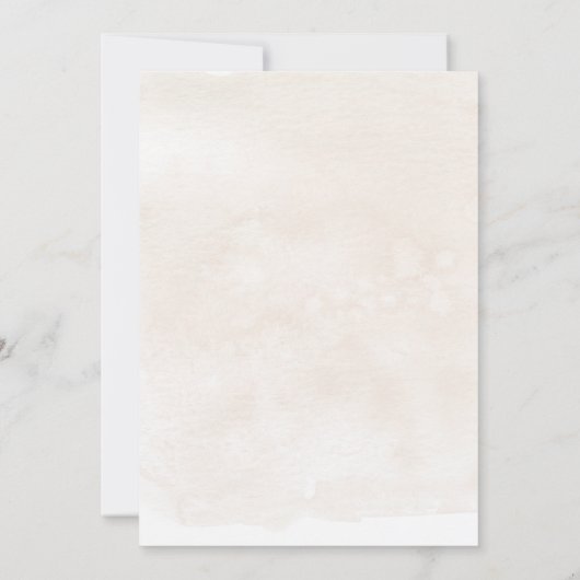 Beige Wilde bloem Spaanse doop Uitnodiging (Achterkant)