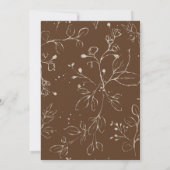 Beige Wilde Bloemen Bruidsuitnodiging Kaart (Achterkant)