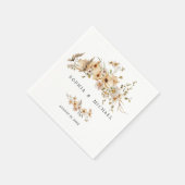Beige Wilde Bloemen Bruiloft Servet (Hoek)