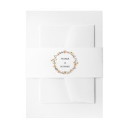 Beige Wilde Bloemen Bruiloft Uitnodigingen Wikkel