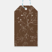 Beige Wilde Bloemen Bruiloftsfeest Cadeaulabel (Achterkant)