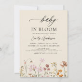 Beige Wildflower Baby in Bloom Baby shower Kaart (Voorkant)