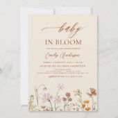 Beige Wildflower Baby in Bloom Baby shower Kaart (Voorkant)