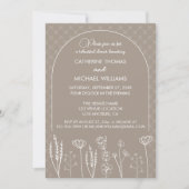 Beige Wildflower Bohemian Arch Wedding Kaart (Voorkant)