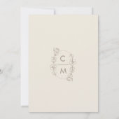 Beige Wildflower Bohemian Arch Wedding Kaart (Achterkant)