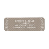 Beige Wildflower Bohemian Wedding Etiket (Voorkant)