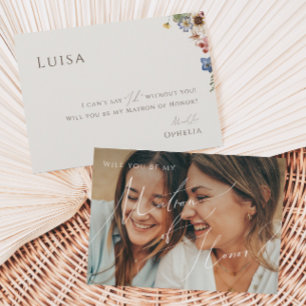 Beige Wildflower Faded Foto-matron van Honor Kaart