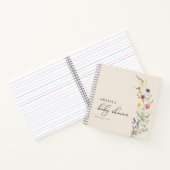 Beige Wildflower Floral Baby shower Gastenboek Notitieboek (Binnen)
