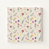 Beige Wildflower Floral Baby shower Gastenboek Notitieboek (Achterkant)