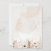 Beige Wildflower Floral Garden Boho Wedding Kaart (Achterkant)