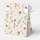 Beige Wildflower Spring Floral Baby shower Bedankdoosjes (Achterkant)