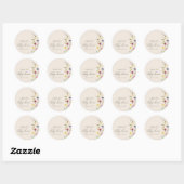 Beige Wildflower Spring Floral Baby shower Ronde Sticker (Vel)
