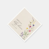 Beige Wildflower Spring Floral Baby shower Servet (Hoek)