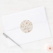 Beige Wildflower Spring Floral Dank u Ronde Sticker (Envelop)