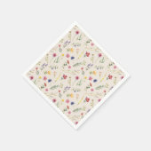 Beige Wildflower Spring Floral Servet (Hoek)