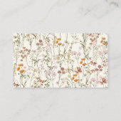 Beige Wildflower Vrijgezellenfeest Recept Share Informatiekaartje (Achterkant)