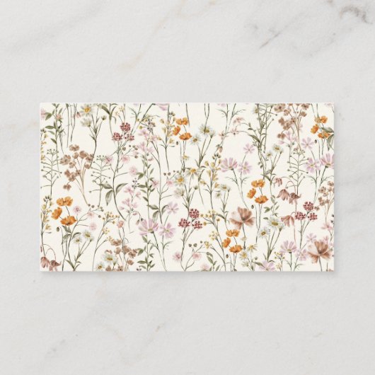 Beige Wildflower Vrijgezellenfeest Recept Share Informatiekaartje (Achterkant)