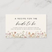 Beige Wildflower Vrijgezellenfeest Recept Share Informatiekaartje (Voorkant)