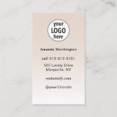 Beige Wimperverlengingen Minimalistische QR-code S Visitekaartje (Achterkant)