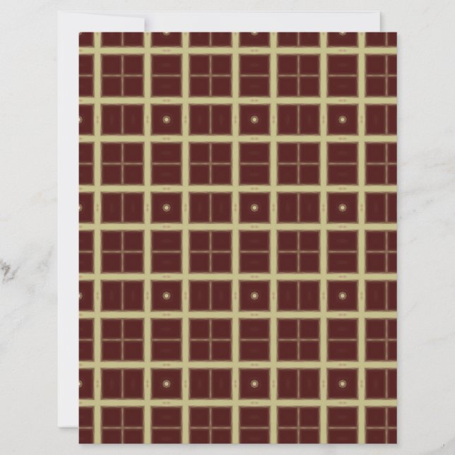 Beige Windowpane on Maroon Scrapbook Paper (Voorkant)