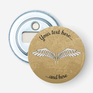 Beige Wings Bottle Open Button Flesopener