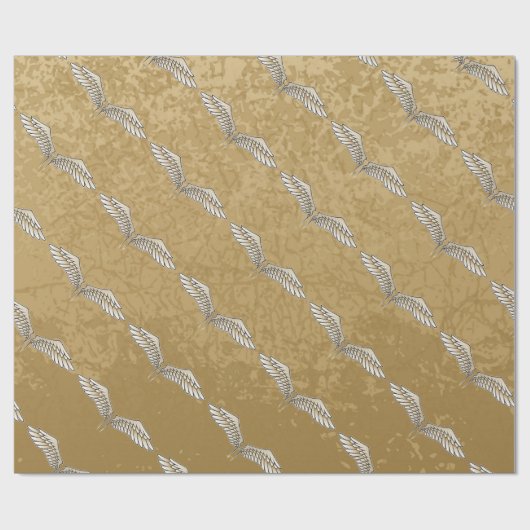 Beige wings cadeaupapier (Vlak)