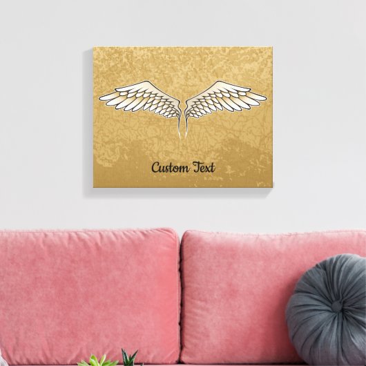 Beige Wings Canvas Print (Insitu (Woonkamer))