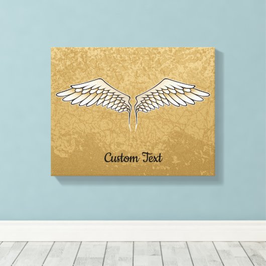 Beige Wings Canvas Print (Insitu (Houten vloer))