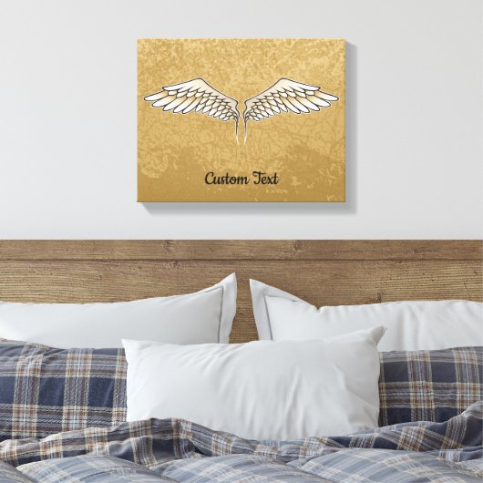 Beige Wings Canvas Print (Insitu (Slaapkamer))