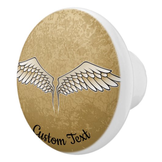 Beige Wings Ceramic Knob. Keramische Knop (Rechts)