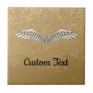 Beige Wings Ceramic Tile Tegeltje