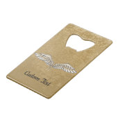 Beige Wings Creditcard Bottle Open Creditkaart Flessenopener (Voorkant Gekanteld)