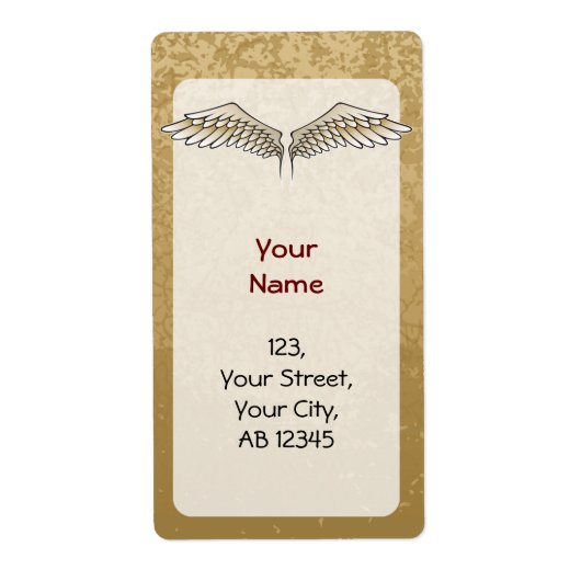 Beige wings etiket (Voorkant)