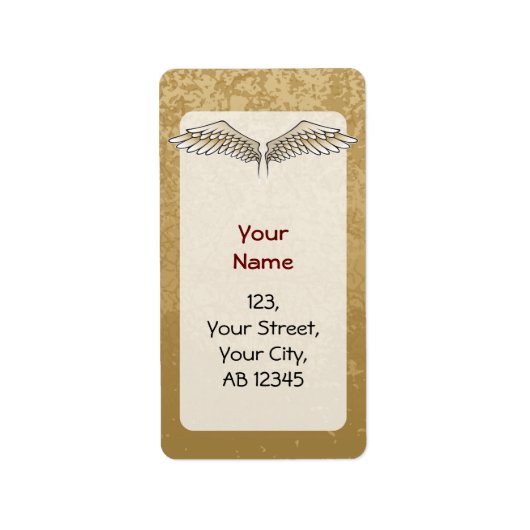 Beige wings etiket (Voorkant)