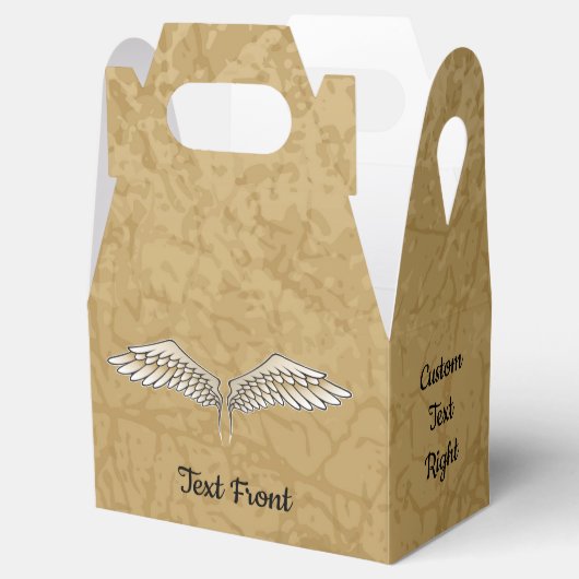 Beige Wings Favor Box Bedankdoosjes (Geopend)