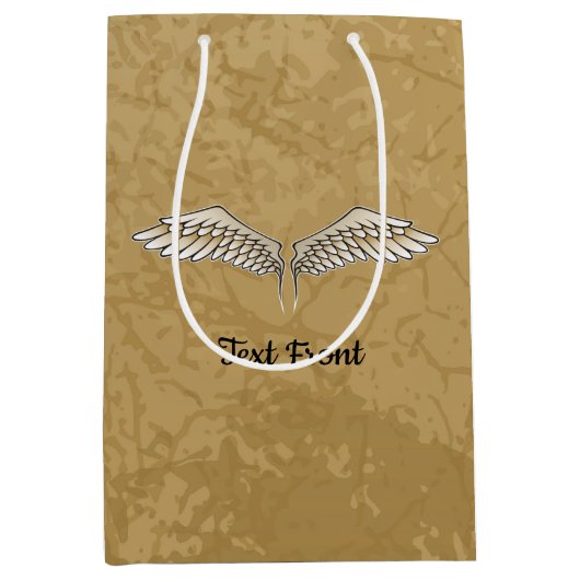 Beige Wings Gift Bag Medium Cadeauzakje (Voorkant)
