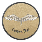 Beige Wings Hockey Puck (Voorkant)