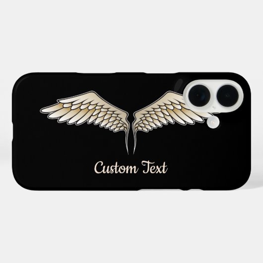 Beige Wings iPhone Case (Achterkant (horizontaal))