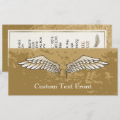 Beige wings kaart (Voorkant / Achterkant)