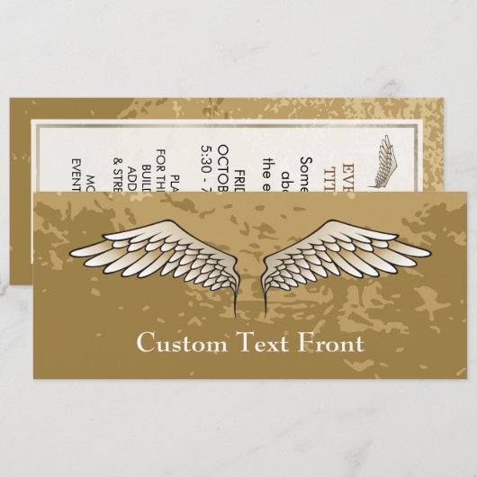 Beige wings kaart (Voorkant / Achterkant)