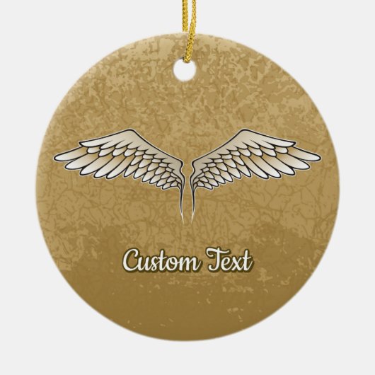 Beige Wings-keramisch siermiddel Keramisch Ornament (Voorkant)