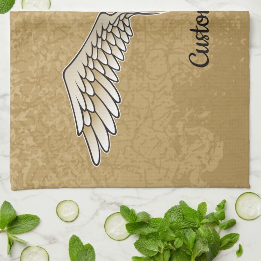 Beige Wings Kitchen Towel Theedoek (Gevouwen)