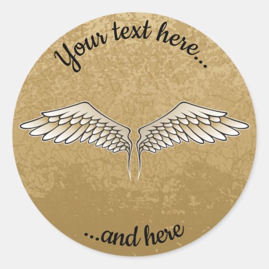 Beige Wings Sticker (Voorkant)
