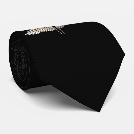 Beige wings stropdas (Opgerold)