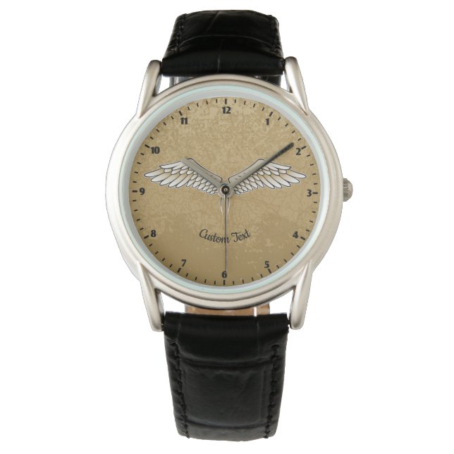 Beige Wings Wristwatch Horloge (Voorkant)