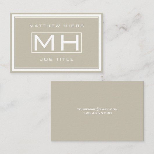 Beige & Wit Elegant Visitekaartje (Voorkant / Achterkant)