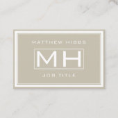 Beige & Wit Elegant Visitekaartje (Voorkant)