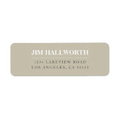 Beige Wit & Grijs Modern Retouradres Etiket (Voorkant)