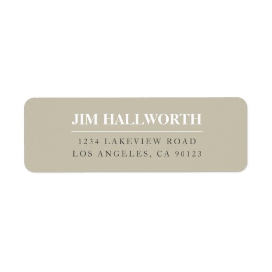 Beige Wit & Grijs Modern Retouradres Etiket (Voorkant)